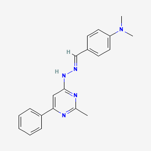 molecular formula C20H21N5 B3842999 4-(dimethylamino)benzaldehyde (2-methyl-6-phenyl-4-pyrimidinyl)hydrazone 