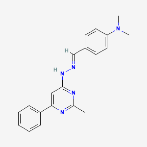 molecular formula C20H21N5 B3842999 N-[(E)-[4-(dimethylamino)phenyl]methylideneamino]-2-methyl-6-phenylpyrimidin-4-amine 