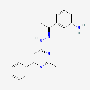 molecular formula C19H19N5 B3843006 1-(3-aminophenyl)ethanone (2-methyl-6-phenyl-4-pyrimidinyl)hydrazone 