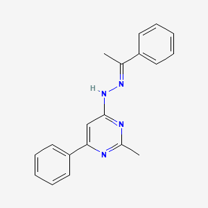 molecular formula C19H18N4 B3843009 1-phenylethanone (2-methyl-6-phenyl-4-pyrimidinyl)hydrazone 