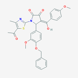 1-(5-acetyl-4-methyl-1,3-thiazol-2-yl)-5-[4-(benzyloxy)-3-methoxyphenyl]-3-hydroxy-4-(4-methoxybenzoyl)-1,5-dihydro-2H-pyrrol-2-one