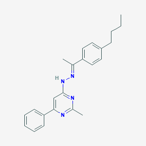 molecular formula C23H26N4 B3843026 1-(4-butylphenyl)ethanone (2-methyl-6-phenyl-4-pyrimidinyl)hydrazone 