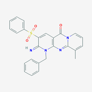 1-benzyl-2-imino-10-methyl-3-(phenylsulfonyl)-1,2-dihydro-5H-dipyrido[1,2-a:2,3-d]pyrimidin-5-one
