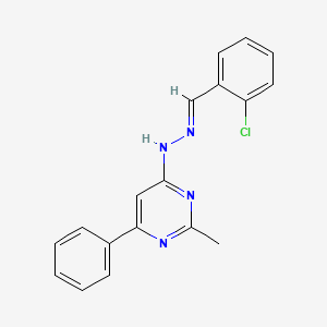 2-chlorobenzaldehyde (2-methyl-6-phenyl-4-pyrimidinyl)hydrazone