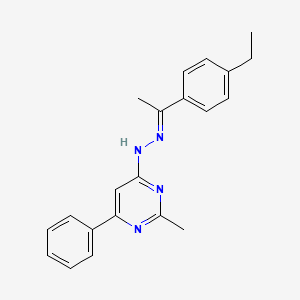 molecular formula C21H22N4 B3843035 1-(4-ethylphenyl)ethanone (2-methyl-6-phenyl-4-pyrimidinyl)hydrazone 