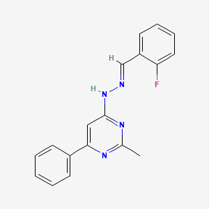 molecular formula C18H15FN4 B3843041 2-fluorobenzaldehyde (2-methyl-6-phenyl-4-pyrimidinyl)hydrazone 