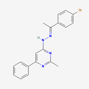 molecular formula C19H17BrN4 B3843048 1-(4-bromophenyl)ethanone (2-methyl-6-phenyl-4-pyrimidinyl)hydrazone 