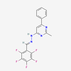 molecular formula C18H11F5N4 B3843055 2,3,4,5,6-pentafluorobenzaldehyde (2-methyl-6-phenyl-4-pyrimidinyl)hydrazone 