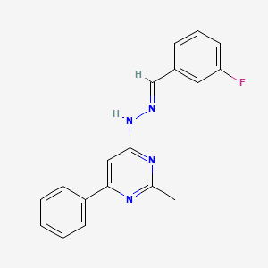 molecular formula C18H15FN4 B3843058 3-fluorobenzaldehyde (2-methyl-6-phenyl-4-pyrimidinyl)hydrazone 