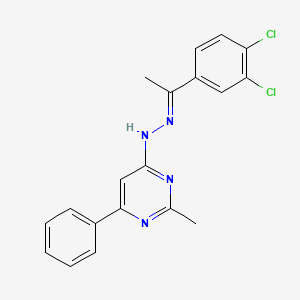molecular formula C19H16Cl2N4 B3843061 1-(3,4-dichlorophenyl)ethanone (2-methyl-6-phenyl-4-pyrimidinyl)hydrazone 