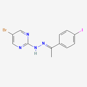 molecular formula C12H10BrIN4 B3843074 1-(4-iodophenyl)ethanone (5-bromo-2-pyrimidinyl)hydrazone 
