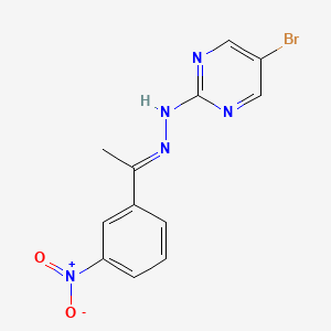molecular formula C12H10BrN5O2 B3843101 1-(3-nitrophenyl)ethanone (5-bromo-2-pyrimidinyl)hydrazone 