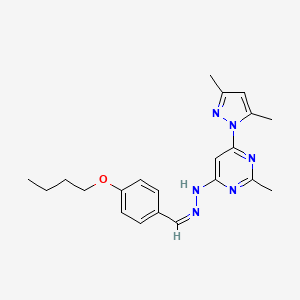 molecular formula C21H26N6O B3843138 N-[(Z)-(4-butoxyphenyl)methylideneamino]-6-(3,5-dimethylpyrazol-1-yl)-2-methylpyrimidin-4-amine 