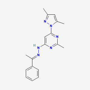 6-(3,5-dimethylpyrazol-1-yl)-2-methyl-N-[(E)-1-phenylethylideneamino]pyrimidin-4-amine