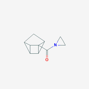 molecular formula C10H11NO B038432 Aziridine, 1-(tetracyclo[3.2.0.02,7.04,6]hept-1-ylcarbonyl)-(9CI) CAS No. 121676-02-6