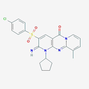 3-[(4-chlorophenyl)sulfonyl]-1-cyclopentyl-2-imino-10-methyl-1,2-dihydro-5H-dipyrido[1,2-a:2,3-d]pyrimidin-5-one