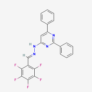 molecular formula C23H13F5N4 B3843213 2,3,4,5,6-pentafluorobenzaldehyde (2,6-diphenyl-4-pyrimidinyl)hydrazone 