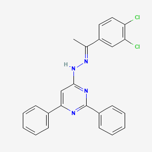 molecular formula C24H18Cl2N4 B3843217 1-(3,4-dichlorophenyl)ethanone (2,6-diphenyl-4-pyrimidinyl)hydrazone 