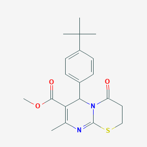 molecular formula C20H24N2O3S B384322 methyl 6-(4-tert-butylphenyl)-8-methyl-4-oxo-3,4-dihydro-2H,6H-pyrimido[2,1-b][1,3]thiazine-7-carboxylate 