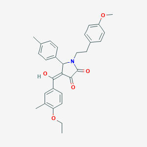 molecular formula C30H31NO5 B384324 4-(4-ethoxy-3-methylbenzoyl)-3-hydroxy-1-[2-(4-methoxyphenyl)ethyl]-5-(4-methylphenyl)-1,5-dihydro-2H-pyrrol-2-one 