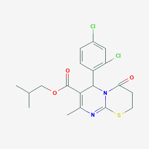molecular formula C19H20Cl2N2O3S B384327 isobutyl 6-(2,4-dichlorophenyl)-8-methyl-4-oxo-3,4-dihydro-2H,6H-pyrimido[2,1-b][1,3]thiazine-7-carboxylate 