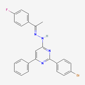 molecular formula C24H18BrFN4 B3843279 1-(4-fluorophenyl)ethanone [2-(4-bromophenyl)-6-phenyl-4-pyrimidinyl]hydrazone 