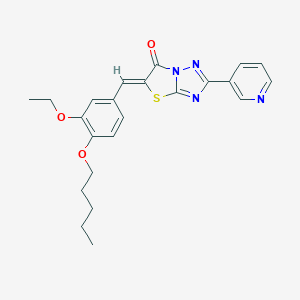 molecular formula C23H24N4O3S B384328 (5Z)-5-[3-ethoxy-4-(pentyloxy)benzylidene]-2-(3-pyridinyl)[1,3]thiazolo[3,2-b][1,2,4]triazol-6(5H)-one 
