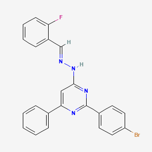 molecular formula C23H16BrFN4 B3843289 2-fluorobenzaldehyde [2-(4-bromophenyl)-6-phenyl-4-pyrimidinyl]hydrazone 