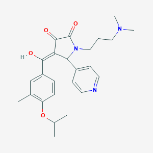 molecular formula C25H31N3O4 B384329 1-[3-(dimethylamino)propyl]-3-hydroxy-4-(4-isopropoxy-3-methylbenzoyl)-5-(4-pyridinyl)-1,5-dihydro-2H-pyrrol-2-one 