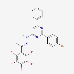 molecular formula C24H14BrF5N4 B3843295 1-(pentafluorophenyl)ethanone [2-(4-bromophenyl)-6-phenyl-4-pyrimidinyl]hydrazone 