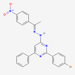 molecular formula C24H18BrN5O2 B3843297 1-(4-nitrophenyl)ethanone [2-(4-bromophenyl)-6-phenyl-4-pyrimidinyl]hydrazone 