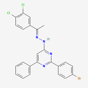 molecular formula C24H17BrCl2N4 B3843301 1-(3,4-dichlorophenyl)ethanone [2-(4-bromophenyl)-6-phenyl-4-pyrimidinyl]hydrazone 