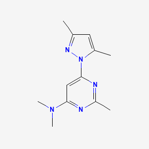 molecular formula C12H17N5 B3843303 6-(3,5-dimethyl-1H-pyrazol-1-yl)-N,N,2-trimethyl-4-pyrimidinamine 