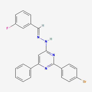 molecular formula C23H16BrFN4 B3843309 3-fluorobenzaldehyde [2-(4-bromophenyl)-6-phenyl-4-pyrimidinyl]hydrazone 