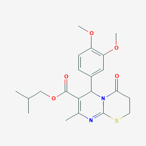 2-methylpropyl 6-(3,4-dimethoxyphenyl)-8-methyl-4-oxo-3,6-dihydro-2H-pyrimido[2,1-b][1,3]thiazine-7-carboxylate