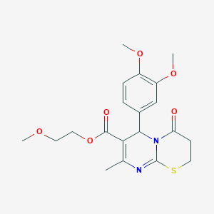 2-methoxyethyl 6-(3,4-dimethoxyphenyl)-8-methyl-4-oxo-3,4-dihydro-2H,6H-pyrimido[2,1-b][1,3]thiazine-7-carboxylate