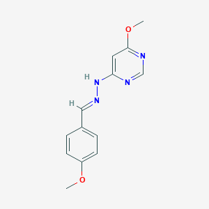 molecular formula C13H14N4O2 B3843336 4-methoxybenzaldehyde (6-methoxy-4-pyrimidinyl)hydrazone 