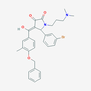 molecular formula C30H31BrN2O4 B384334 4-[4-(benzyloxy)-3-methylbenzoyl]-5-(3-bromophenyl)-1-[3-(dimethylamino)propyl]-3-hydroxy-1,5-dihydro-2H-pyrrol-2-one 
