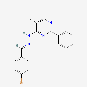 molecular formula C19H17BrN4 B3843376 4-bromobenzaldehyde (5,6-dimethyl-2-phenyl-4-pyrimidinyl)hydrazone 