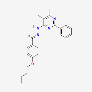molecular formula C23H26N4O B3843380 4-butoxybenzaldehyde (5,6-dimethyl-2-phenyl-4-pyrimidinyl)hydrazone 