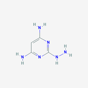 molecular formula C4H8N6 B038434 2-Hydrazinylpyrimidine-4,6-diamine CAS No. 123510-89-4