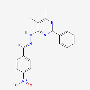 molecular formula C19H17N5O2 B3843410 4-nitrobenzaldehyde (5,6-dimethyl-2-phenyl-4-pyrimidinyl)hydrazone 