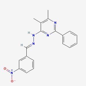 molecular formula C19H17N5O2 B3843412 3-nitrobenzaldehyde (5,6-dimethyl-2-phenyl-4-pyrimidinyl)hydrazone 