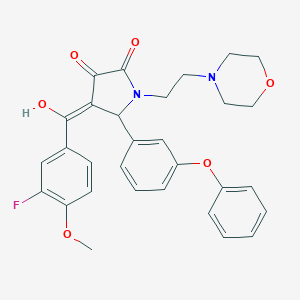 molecular formula C30H29FN2O6 B384342 4-(3-fluoro-4-methoxybenzoyl)-3-hydroxy-1-[2-(4-morpholinyl)ethyl]-5-(3-phenoxyphenyl)-1,5-dihydro-2H-pyrrol-2-one 