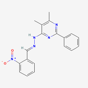 molecular formula C19H17N5O2 B3843421 2-nitrobenzaldehyde (5,6-dimethyl-2-phenyl-4-pyrimidinyl)hydrazone 