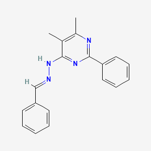 molecular formula C19H18N4 B3843422 benzaldehyde (5,6-dimethyl-2-phenyl-4-pyrimidinyl)hydrazone 