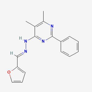 molecular formula C17H16N4O B3843429 2-furaldehyde (5,6-dimethyl-2-phenyl-4-pyrimidinyl)hydrazone 