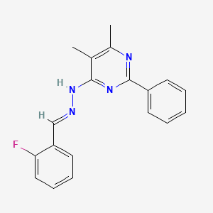 2-fluorobenzaldehyde (5,6-dimethyl-2-phenyl-4-pyrimidinyl)hydrazone