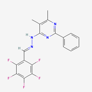 molecular formula C19H13F5N4 B3843459 2,3,4,5,6-pentafluorobenzaldehyde (5,6-dimethyl-2-phenyl-4-pyrimidinyl)hydrazone 