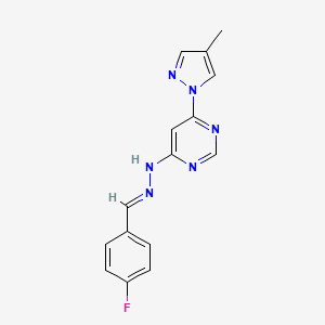 molecular formula C15H13FN6 B3843483 4-fluorobenzaldehyde [6-(4-methyl-1H-pyrazol-1-yl)-4-pyrimidinyl]hydrazone 